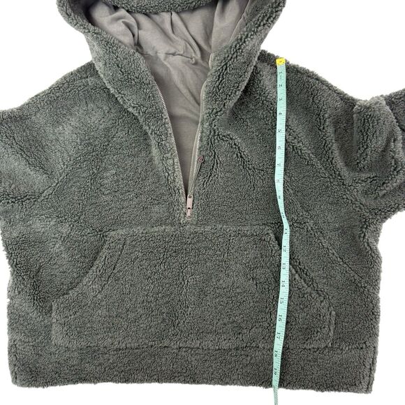 Lululemon Scuba Oversized Half-Zip Fleece Hoodie Size M/L Sherpa Green Cropped - Picture 14 of 14